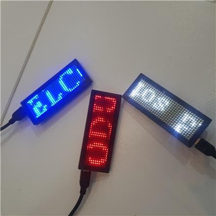 فروش اتیکت LED دیجیتال | بج و تگ سینه الکترونیکی | قرمز و سفید | موجودی ۸۰ عدد - 1