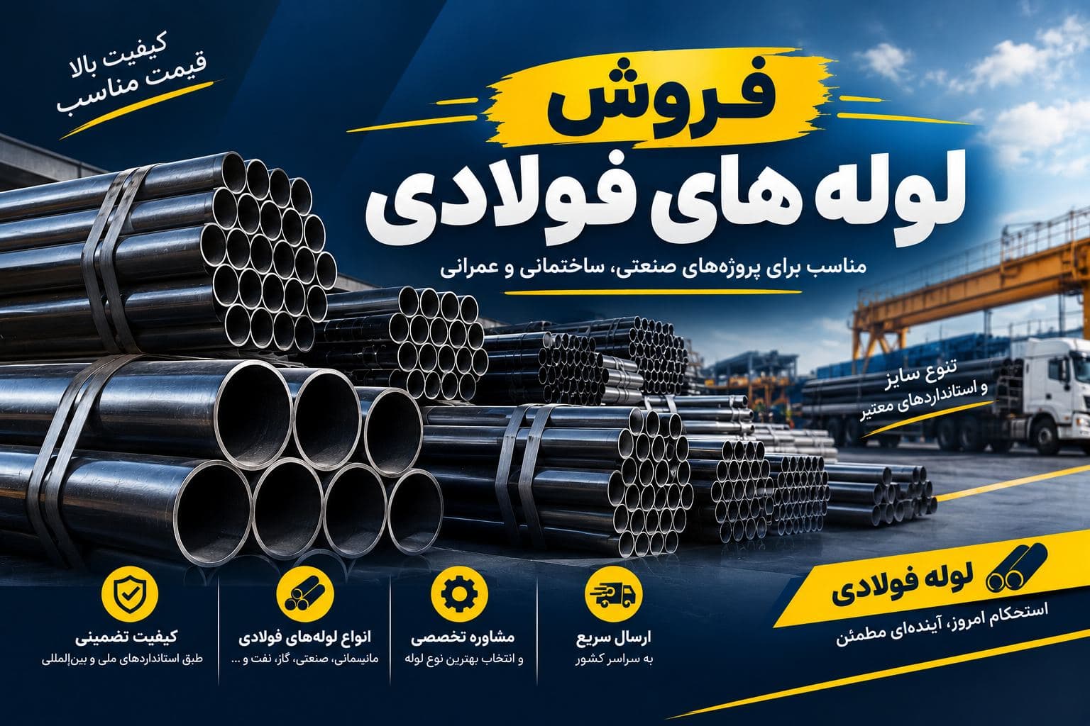 فروش لوله و اتصالات صنعتی از یک اینچ تا دهانه 3 متر - 1