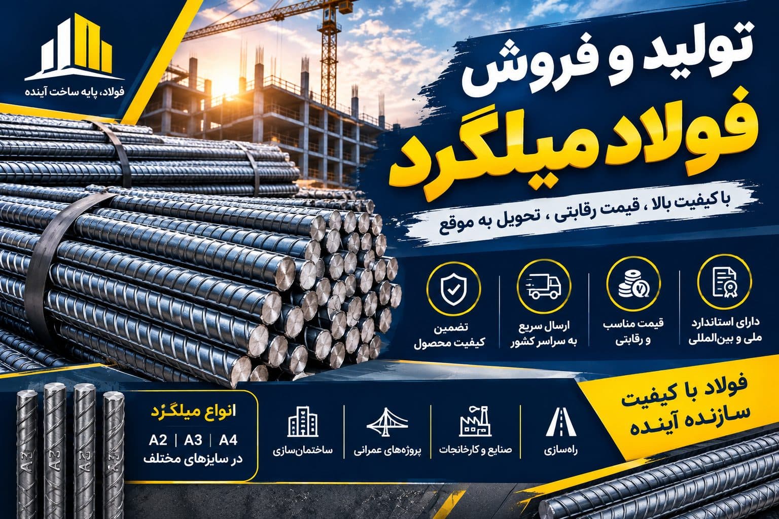 فروش فولاد میلگرد شادآباد - 1
