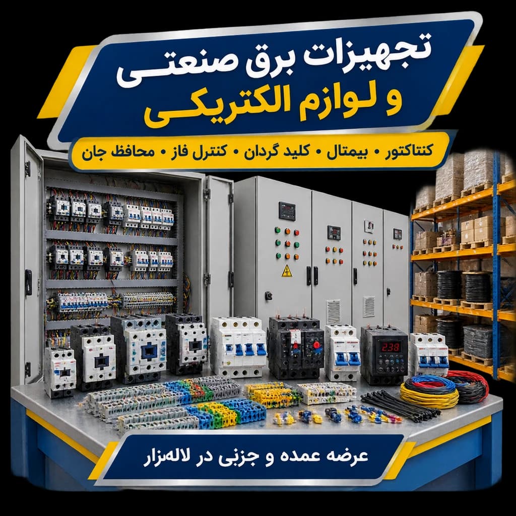 فروش لوازم الکتریکی و برق صنعتی در لاله‌زار تهران | کنتاکتور، بی‌متال، محافظ جان و تجهیزات تابلو برق - 1