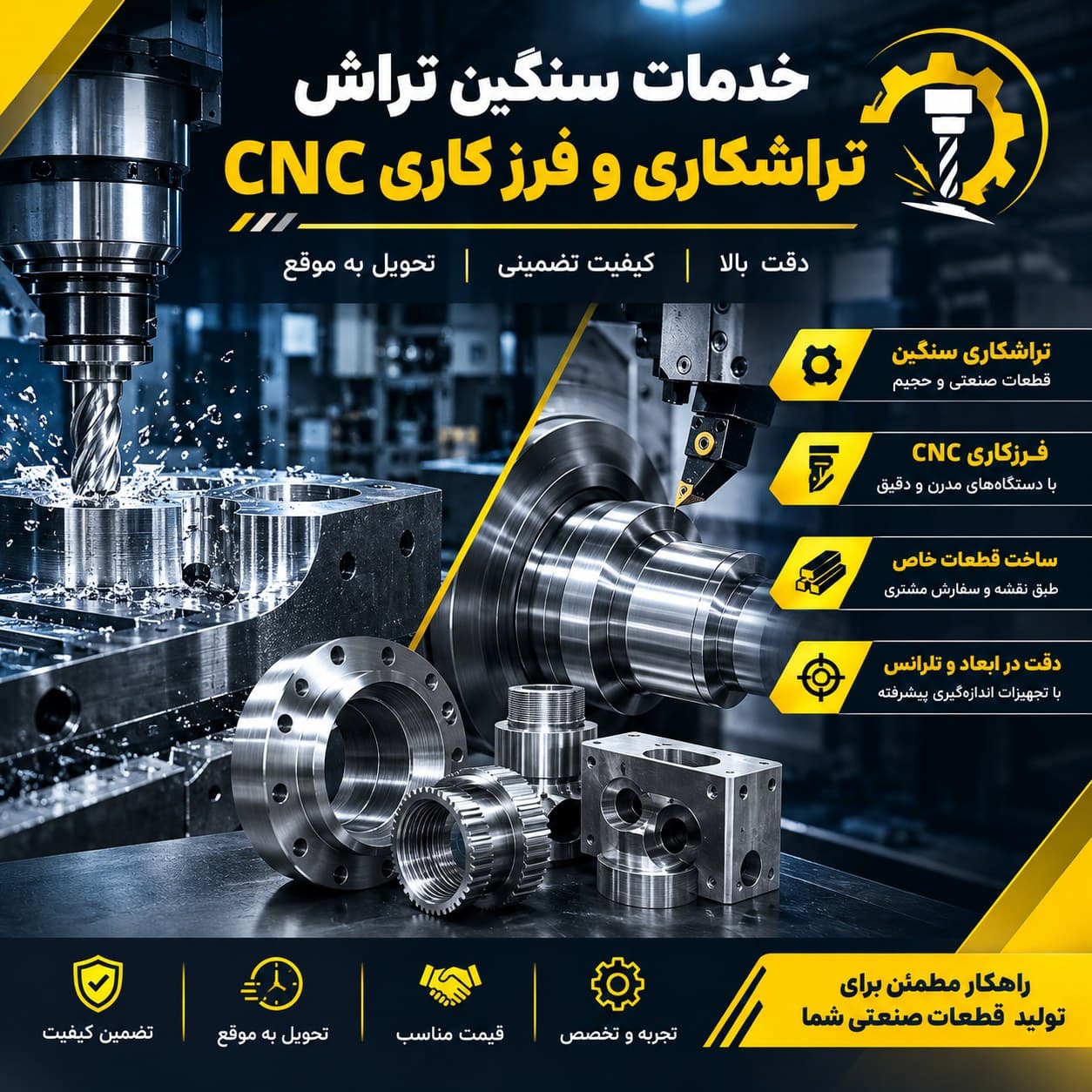 خدمات تراشکاری سنگین و فرزکاری CNC در شیراز | ماشین‌کاری فوق سنگین - 1